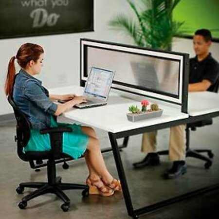 INTERION BY GLOBAL INDUSTRIAL Interion Translucent Partition For Double Collaboration Desk 694860
